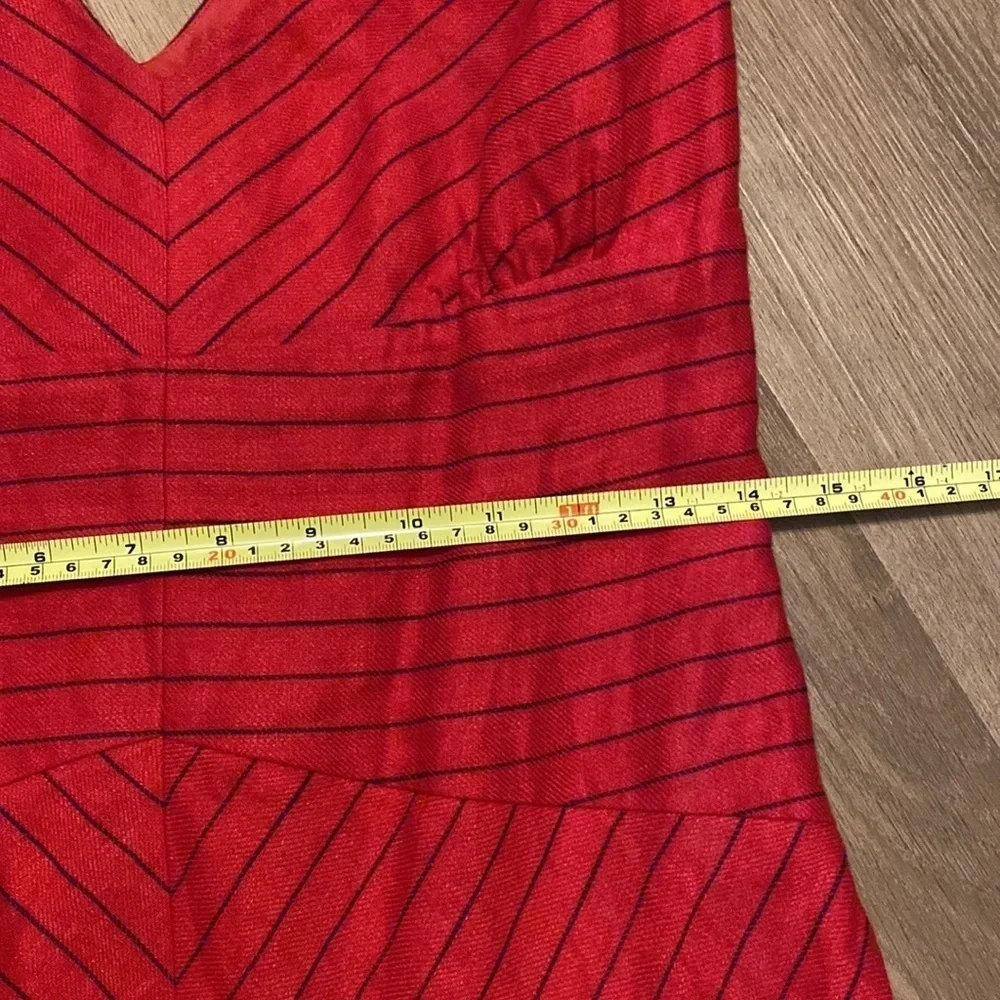 Ralph Lauren Black Label Exclusive Linen Nautical Red & Navy Stripe Midi dress 4 - Picture 8 of 14